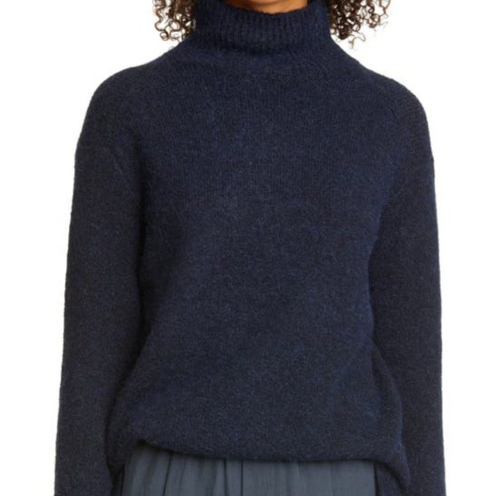 Vince Double Slit Alpaca Mock Neck Sweater